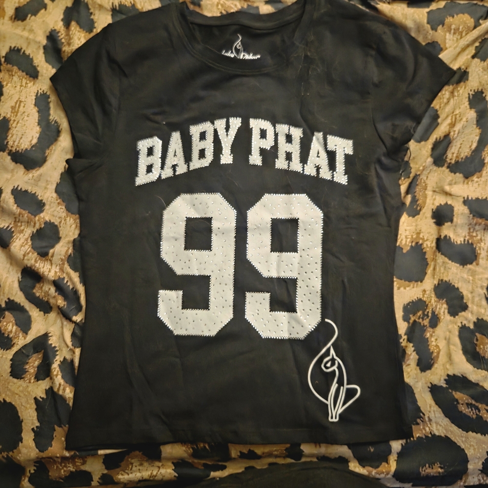 Baby Phat Black Tee with Crystal '99' Logo